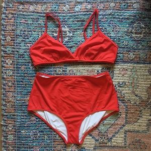 Solid & Striped Brigitte red top and bottom